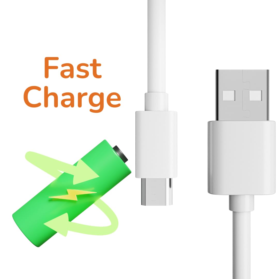 15W UK Charger Plug with Micro USB Cable and Type C Cable for Kindle Fire HD 7 8 10/8 Plus(2015 2016 2017 2018 2019 2020 2022),HD 10 Kids Edition Tablet,Paperwhite,Oasis,Fast Quick Charge Adapter