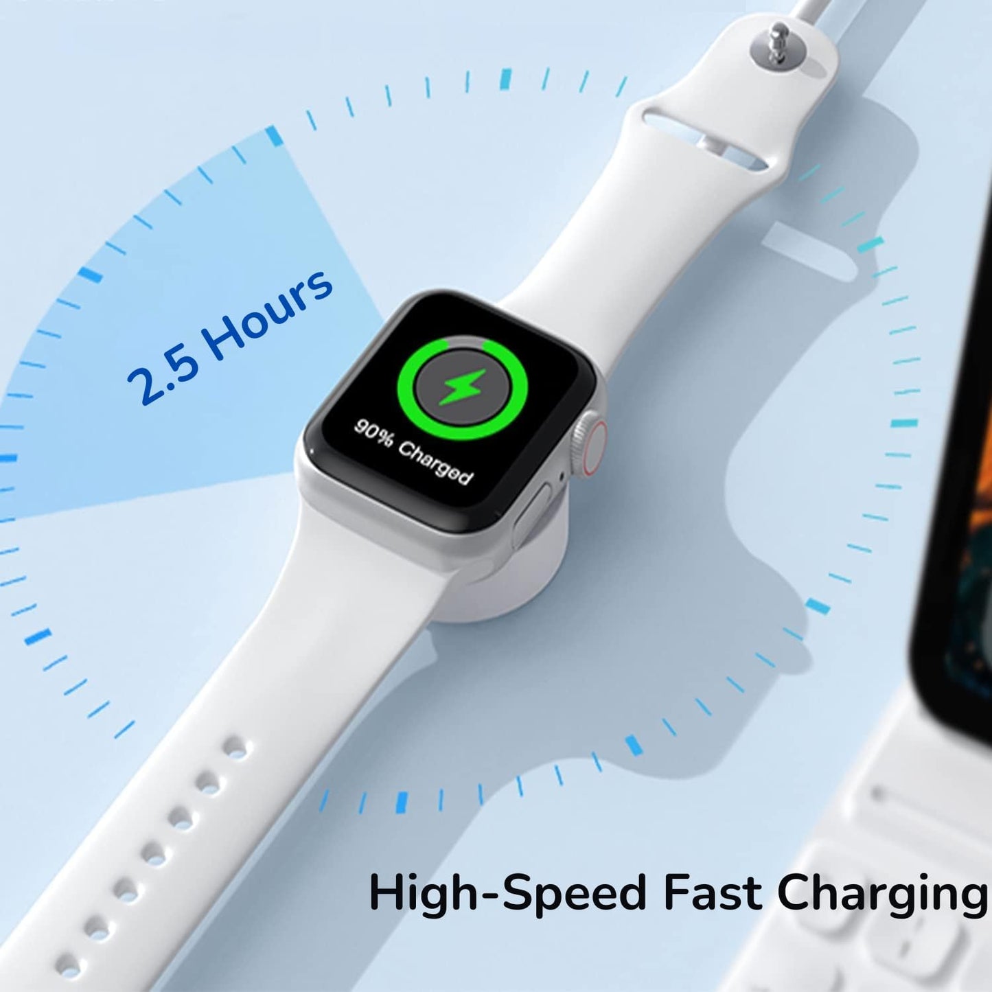 (2 Pcs) 2024 Upgraded Version - Watch USB-C Magnetic Wireless Fast Charger, Watch Portable Charging Cable (1m) Watch Charging Cord Compatible with Apple Watch Series Ultra 2/Ultra/9/8/7/6/5/4/3/2/1/SE